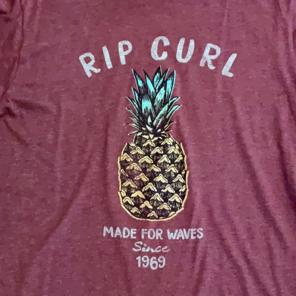 Rip Curl - T-Shirt - Red Bordeaux - Size M - Men’s TEE - Picture 4 of 5